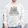Together Everyone Achieves More Floral Book Reading Team Sweatshirt Gifts for Old Men