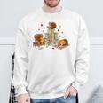 Turkey Reading Books Fall Librarian Book Lover Teacher Kids Sweatshirt Gifts for Old Men
