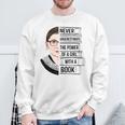 Never Underestimate The Power Of a Girl With a Book Reading Sweatshirt Gifts for Old Men