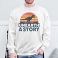 Unearth A Story Dinosaur Reader Book Lover 2026 Sweatshirt Gifts for Old Men