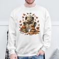 Vintage Ghost Book Reading Pumpkin Gothic Halloween Teachers Sweatshirt Gifts for Old Men