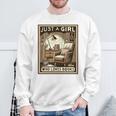 Vintage Just A Girl Who Loves Books Women Book Worm Reading Performance Sweatshirt Gifts for Old Men