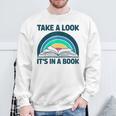 Vintage Retro Style Rainbow Take a Look It's In a Book Read Sweatshirt Gifts for Old Men Vintage Retro Style Rainbow Take a Look It's In a Book Read Sweatshirt Gifts for Old Men