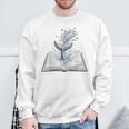 Whale Watching Dive Into Reading Open Book Watercolor Kids Sweatshirt Gifts for Old Men