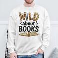 Wild About Books Booklover & Bibliophile Sweatshirt Gifts for Old Men