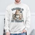 Women's Book Reader Accessories For Teacher Reading Is My Therapy Sweatshirt Gifts for Old Men
