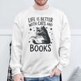 Women's Life Is Better With Cats And Books Cat Sweatshirt Gifts for Old Men