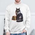 Women's Smokey Maine Coon Cat Book Lover Sweatshirt Gifts for Old Men Women's Smokey Maine Coon Cat Book Lover Sweatshirt Gifts for Old Men