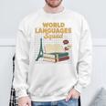 World Languages Squad Books Tower Performance Sweatshirt Gifts for Old Men