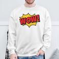 WOW Comic Book Cartoon Speech Bubble Pop Art Sweatshirt Gifts for Old Men
