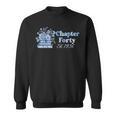 1986 Chapter Forty 40th Birthday Blue Toile Floral Book Sweatshirt