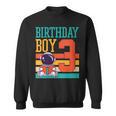 3 Year Old Birthday Boy Book Worm Reading Birthday Party Sweatshirt