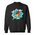 4-4th Birthday Superhero Four Years Old Comic Book Sweatshirt 4-4th Birthday Superhero Four Years Old Comic Book Sweatshirt