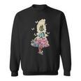 Alice In Wonderland Magical Garden Vintage Book Sweatshirt
