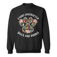Animal Book Lover Easily Distracted By Dogs And Books Sweatshirt