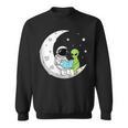 Astronaut And Alien Reading On Moon Space Book Lover Sci Fi Sweatshirt