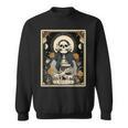 The Audiobook Girl Books Headphones Tarot Card Skeleton Sweatshirt
