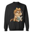 Baby Crocodile Small Book Reading Reptile Graphic Portrait Sweatshirt Baby Crocodile Small Book Reading Reptile Graphic Portrait Sweatshirt