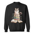 Balinese Cat Longhaired Siamese Books Flowers Book Reading Sweatshirt Balinese Cat Longhaired Siamese Books Flowers Book Reading Sweatshirt