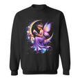 Beautiful Book Fairy Reading Crescent Moon Gothic Bookish Sweatshirt