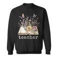 Beautiful Floral Open Book Teacher Men Women Sweatshirt