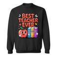 Best Teacher Ever Cute Apple Books School Classroom Vibes Sweatshirt