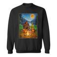 Bigfoot And Alien Reading Books Campfire Halloween Sweatshirt
