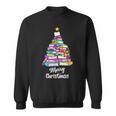 Book Christmas Tree Xmas Lights Librarian Merry Christmas Sweatshirt