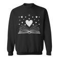 Book Lover Heart Open Book Reading Romance Literary Sweatshirt