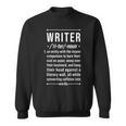 Book Lovers & Writer Co -Adults Fun Writer Noun Definition Cotton Blend Short Sleeve Sweatshirt