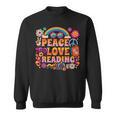 Book Peace Bookworm Hippie Rainbow Peace Sign Sweatshirt