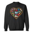 Book Reading Bookworm Reader Literature Heart Sweatshirt