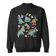 Bookish Dinosaur Animal Lover Book School Librarian Sweatshirt