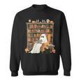 Bookish Ghost Haunted Library Cat Bookworm Book Lover Sweatshirt