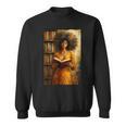 Bookish Melanin Afro Girl Reading Book Bookstore Woman Sweatshirt