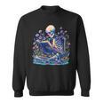 Bookish Skeleton Reading In Wildflowers Book Lover Bookworm Sweatshirt