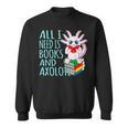 Books And Axolotl Kawaii Animal Axolotls Lover Owner Graphic Sweatshirt Books And Axolotl Kawaii Animal Axolotls Lover Owner Graphic Sweatshirt