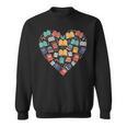 Books Heart Reader Librarian Love Reading Stack Sweatshirt