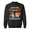 BOOKS AND MAINE COONS ARE MY THERAPY Main Coon Sweatshirt BOOKS AND MAINE COONS ARE MY THERAPY Main Coon Sweatshirt