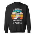 I Like Books And Maybe 3 People Vintage Retro Book Lover Sweatshirt