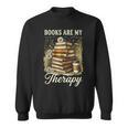 Books Are My Therapy Coffee Bookworm Retro Reading Sweatshirt