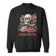Booktrovert Skull Books Tea Flower Gothic Bookworm Bookish Sweatshirt