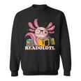 Bookworm Readolot Mexican Salamander Book Reading Axolotl Sweatshirt