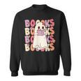 Boooks Halloween Ghost Pun Boo Books Groovy Ghost Sweatshirt