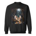 Camping Sheet Ghost Reading Book At Campfire Halloween Sweatshirt