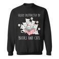 Cat & Book Lover Easily Distracted By Cats And Books For Men Women Kids Sweatshirt Cat & Book Lover Easily Distracted By Cats And Books For Men Women Kids Sweatshirt