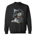 Cat Art Book Cat Motif Flowers Cat Sweatshirt