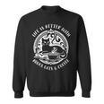 Cat Book And Coffee Make Life Beautiful Cat Mum Sweatshirt