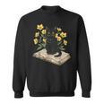 Cat On Book Flowers Cute Kitten Kitty Women Girls Kids Sweatshirt Cat On Book Flowers Cute Kitten Kitty Women Girls Kids Sweatshirt