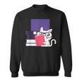 Cat Book Reading Sweatshirt Cat Book Reading Sweatshirt